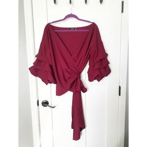 Wrapped off shoulder blouse
